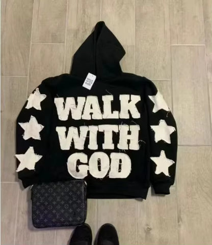 Hoodie Manufacturer Custom Boxy Fit 250Gsm Oversized Heavyweight Distressed Patch Acid Wash Hoodie Men
